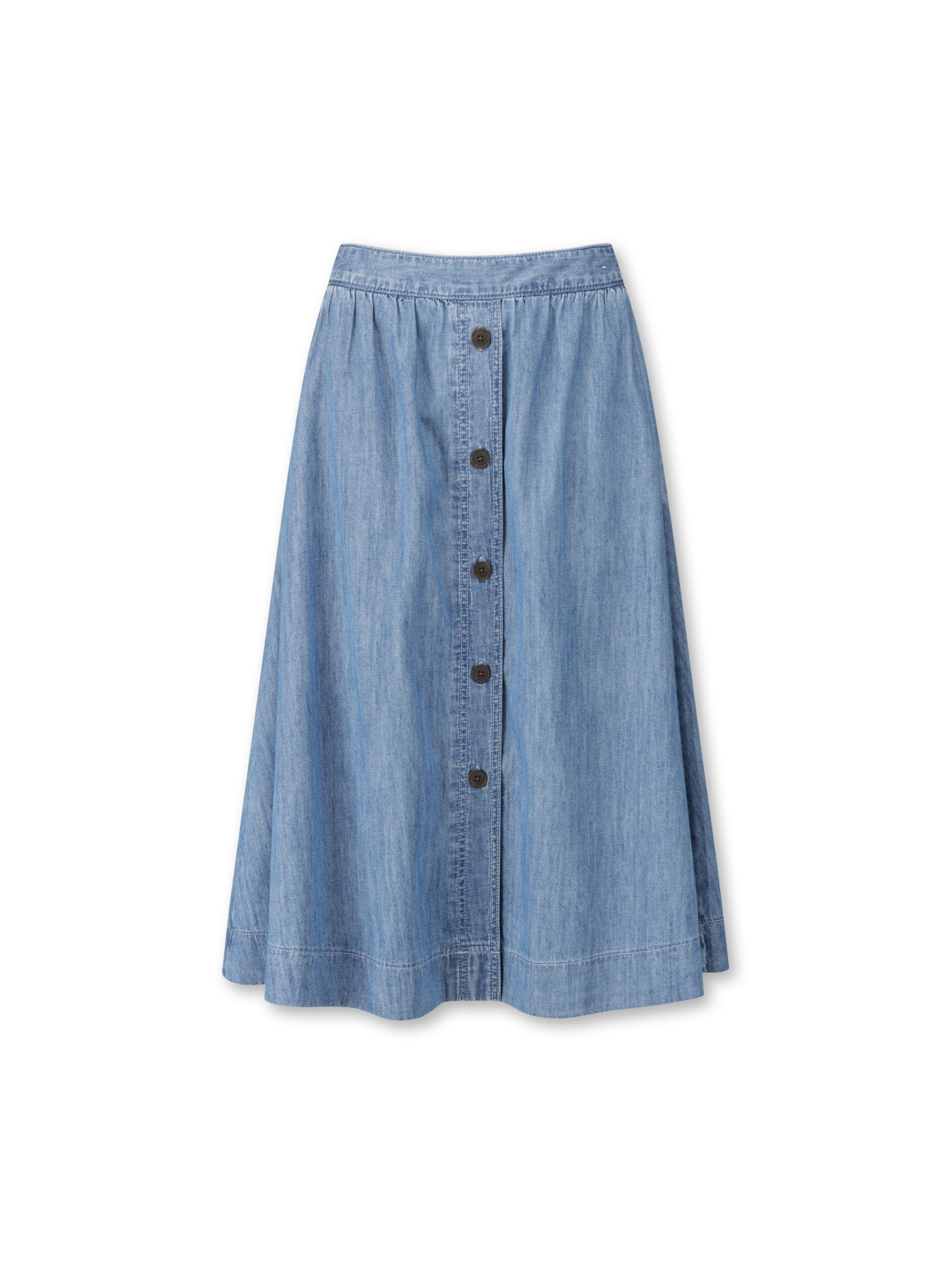 여성) 버튼 플레어 스커트