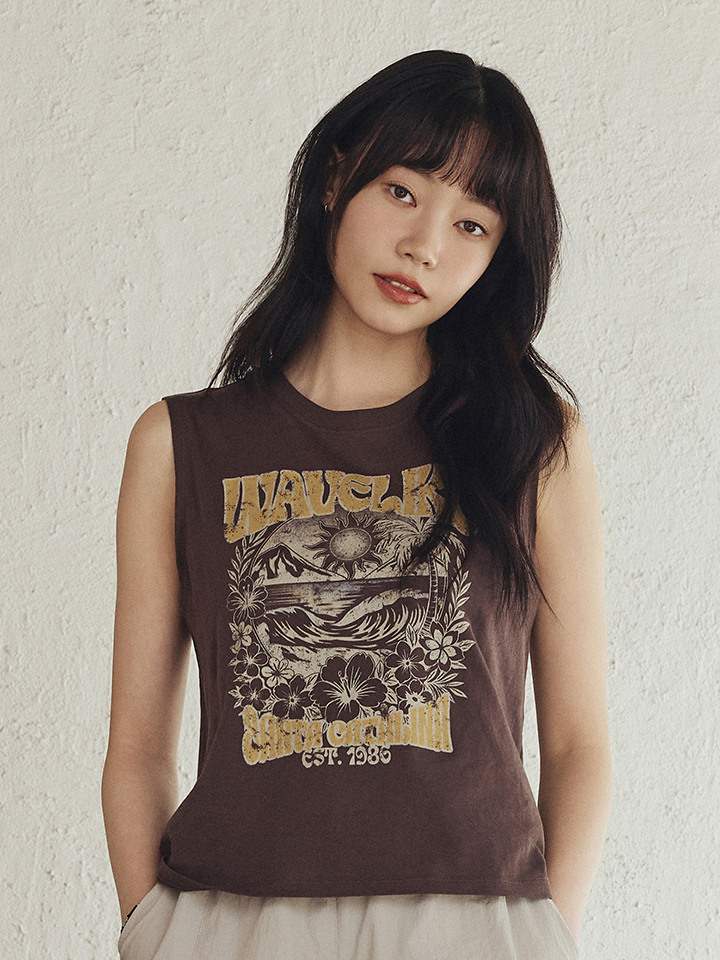 여성) 소프트 코튼 그래픽 탱크탑