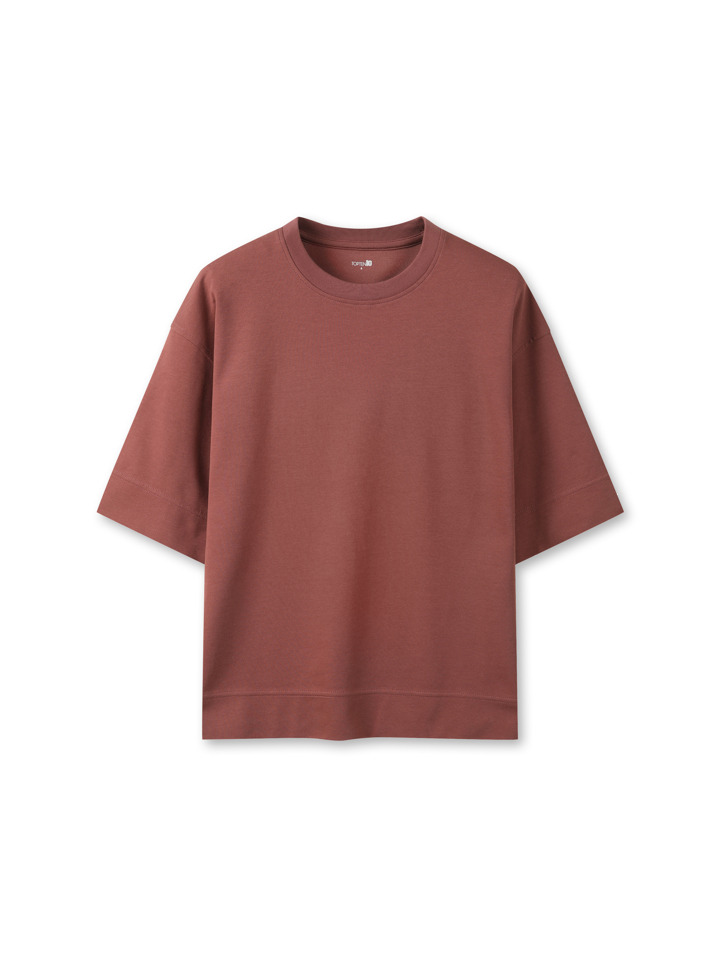 여성) COOL Air 코튼 더블니트 릴랙스핏 T (반팔)