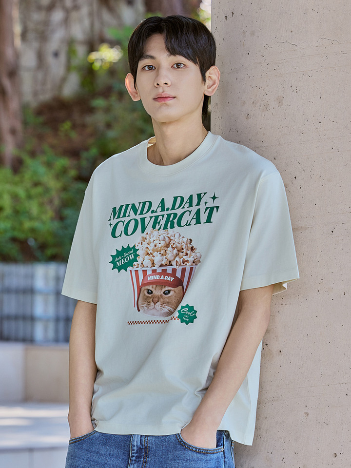 공용) [마인드어데이 커버캣] 코튼 크루넥 T (반팔) 