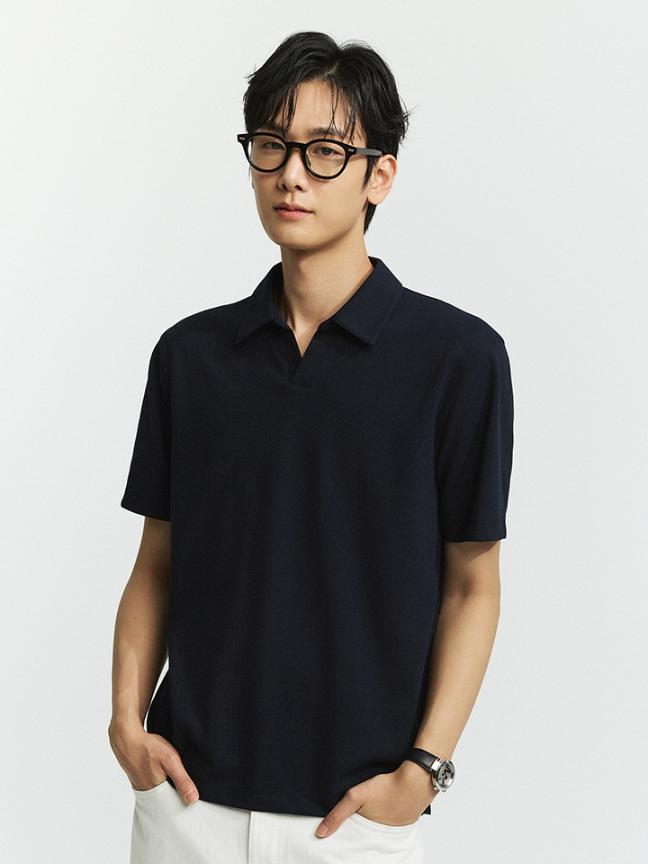 남성) 퀵드라이 슬릿카라 (반팔)