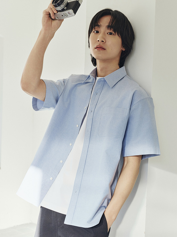 남성) 옥스포드 셔츠 (반팔)