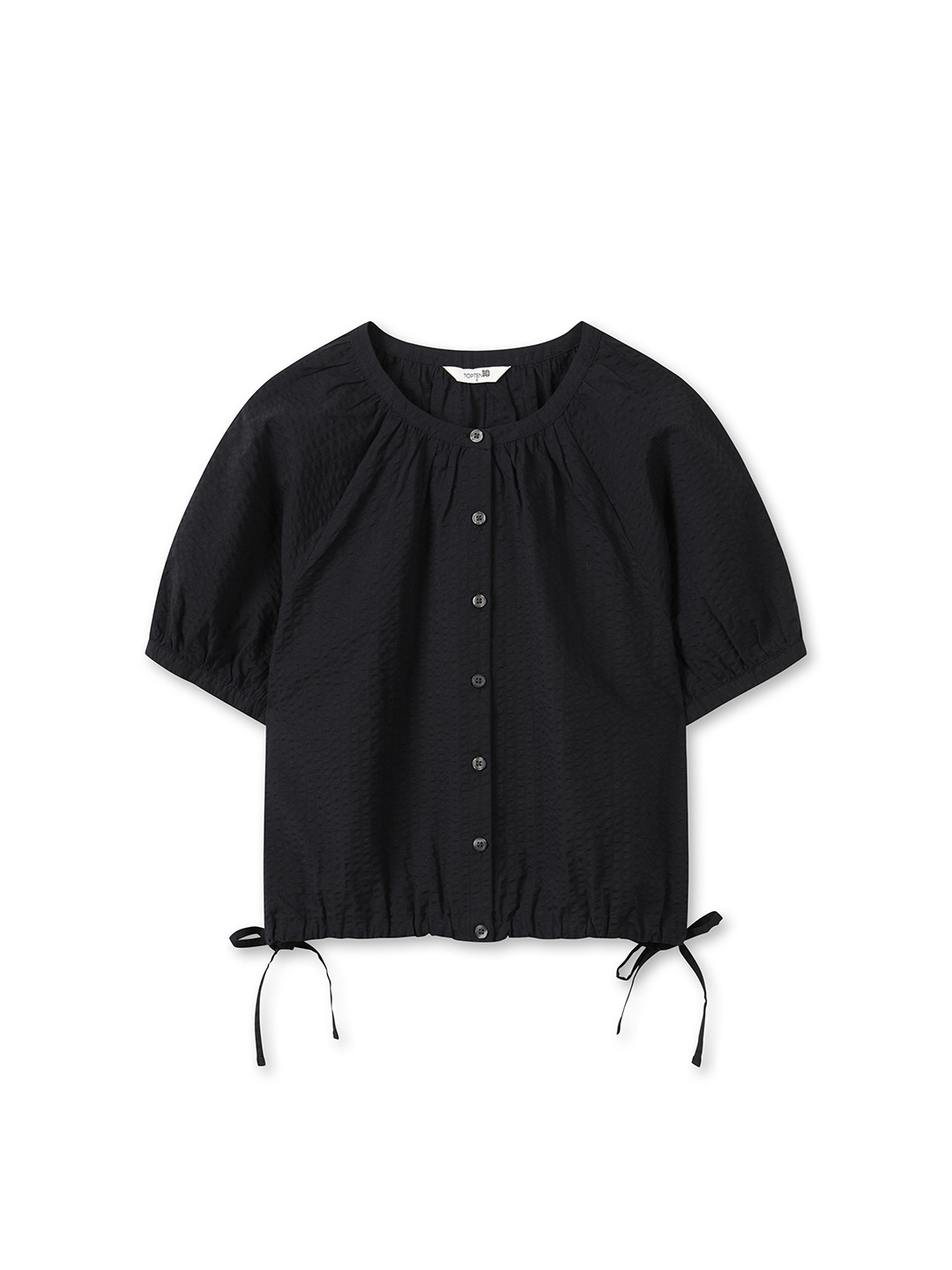 여성) 시어서커 라운드넥 블라우스