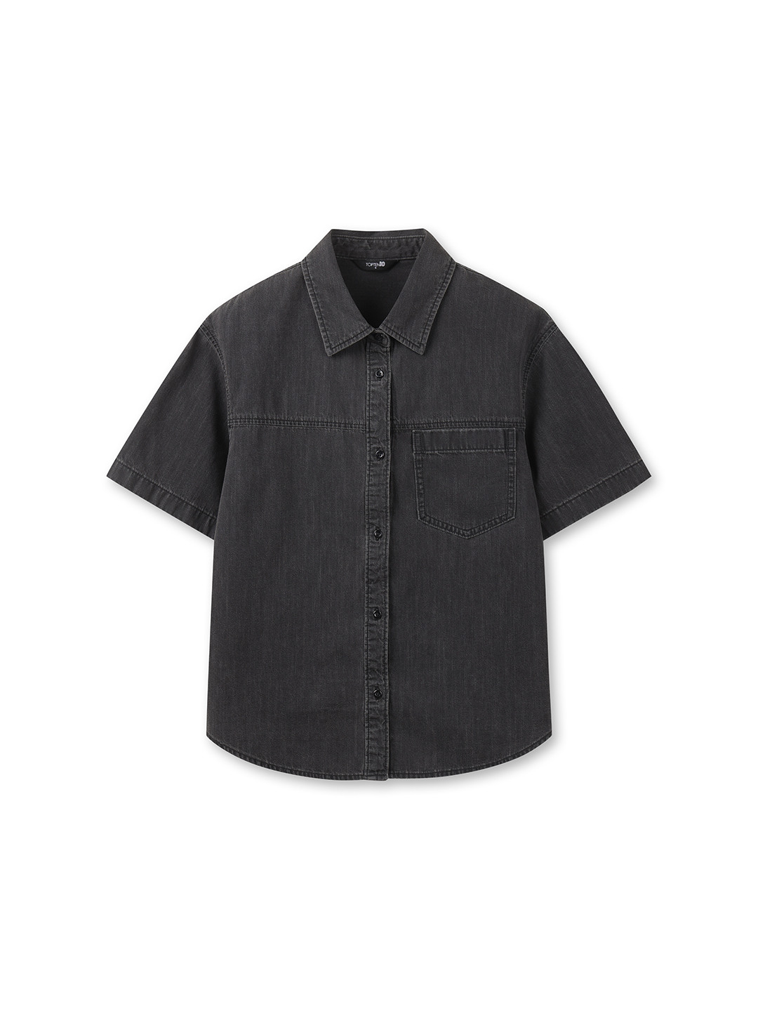 여성) 데님 오버핏 셔츠 (반팔) 