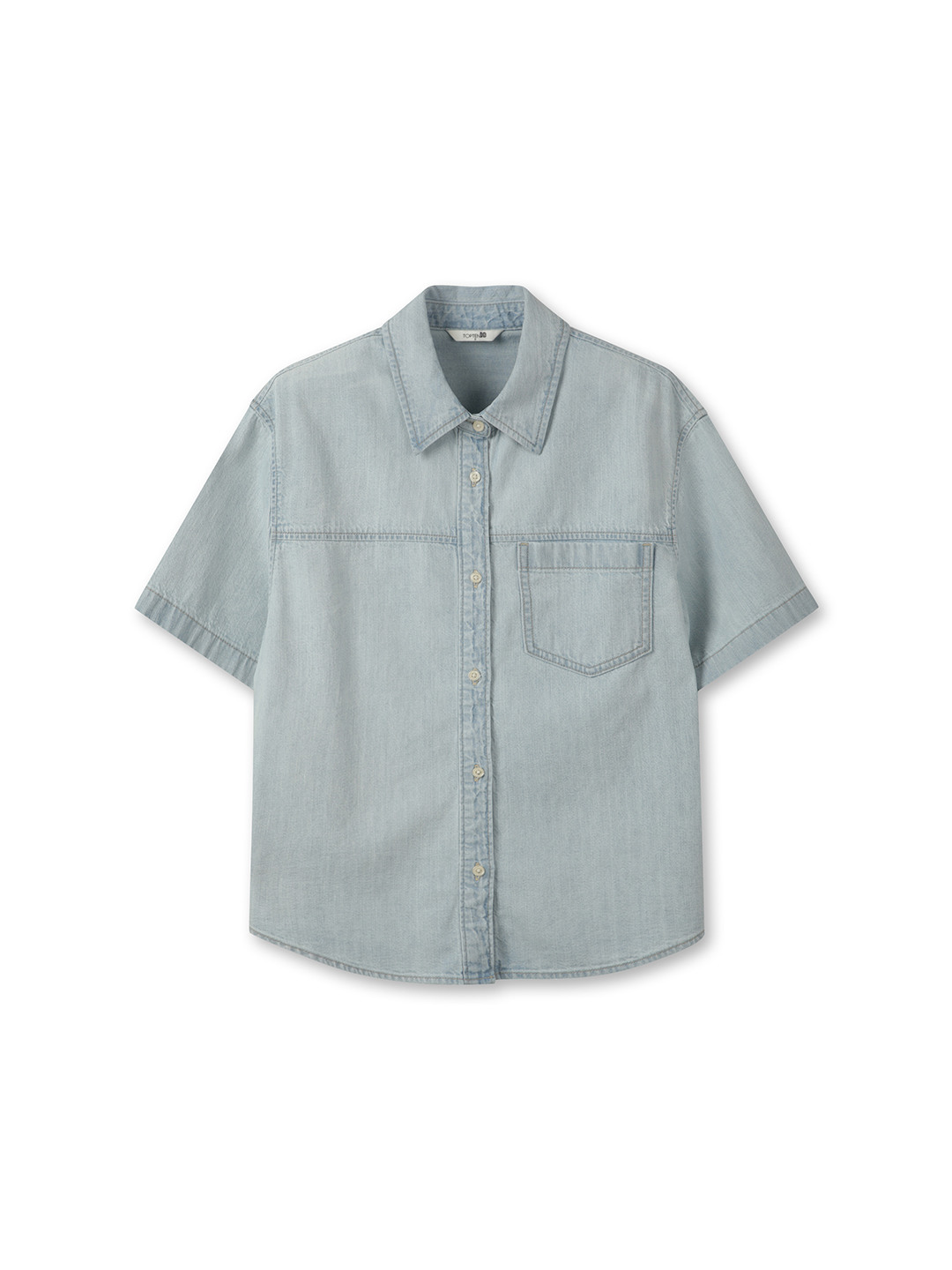 여성) 데님 오버핏 셔츠 (반팔) 