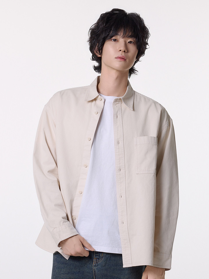 공용) 피그먼트 오버핏 셔츠
