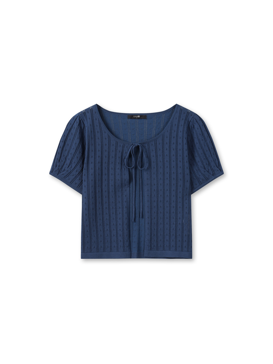 여성) 리넨블렌드 스카시 리본 가디건 (반팔)