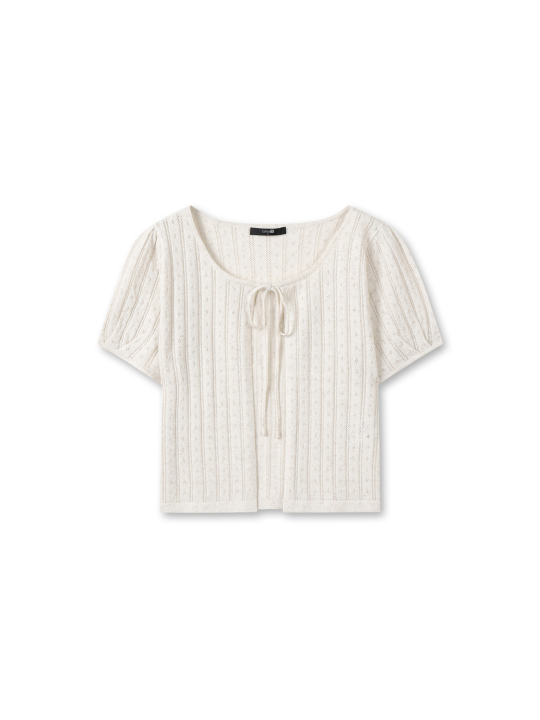 여성) 리넨블렌드 스카시 리본 가디건 (반팔)