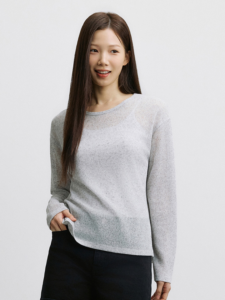 여성) 리넨블렌드 릴랙스핏 T (긴팔)