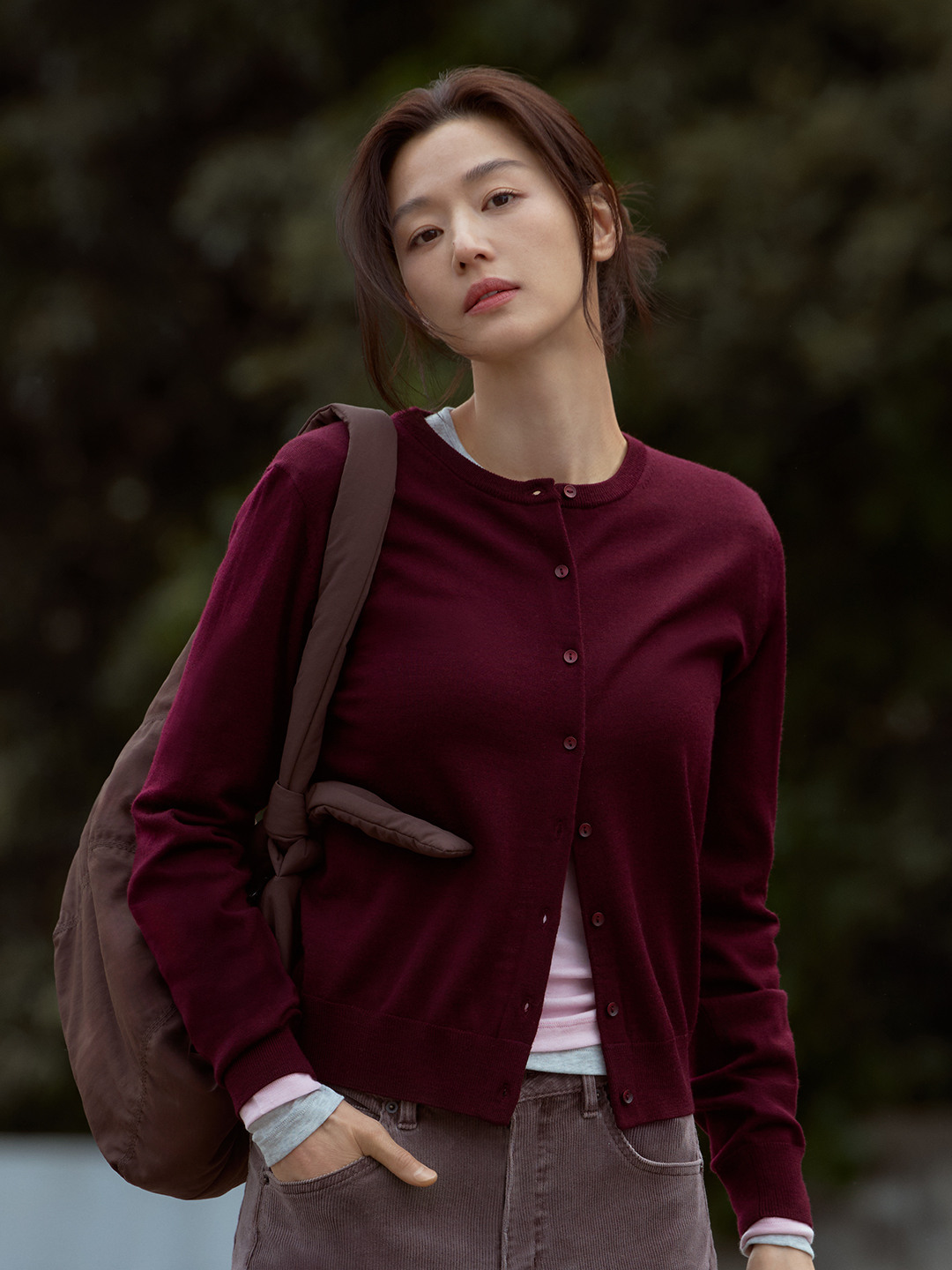 여성) 프리미엄 화인메리노 크루넥 가디건