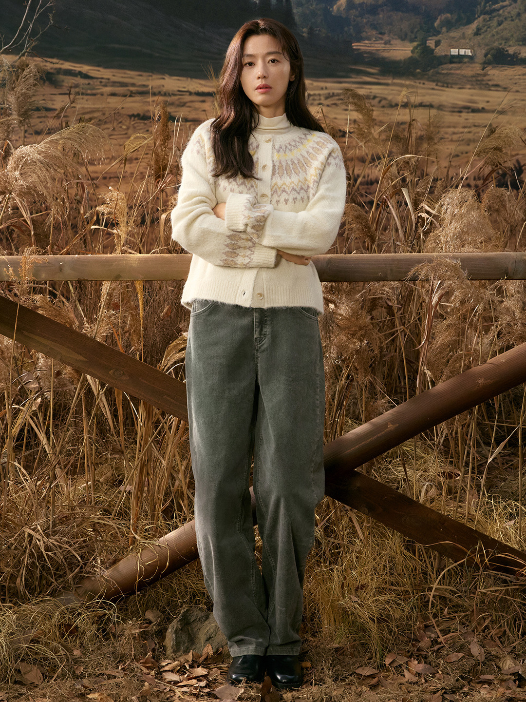 여성) 코듀로이 커브드 팬츠