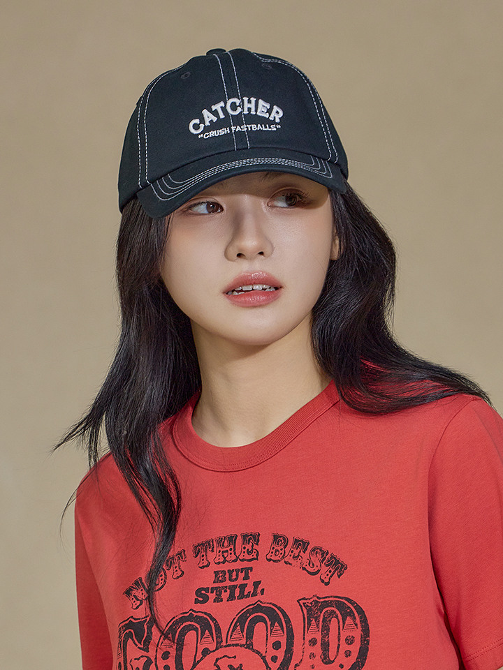 공용) 스티치 그래픽 자수 볼캡