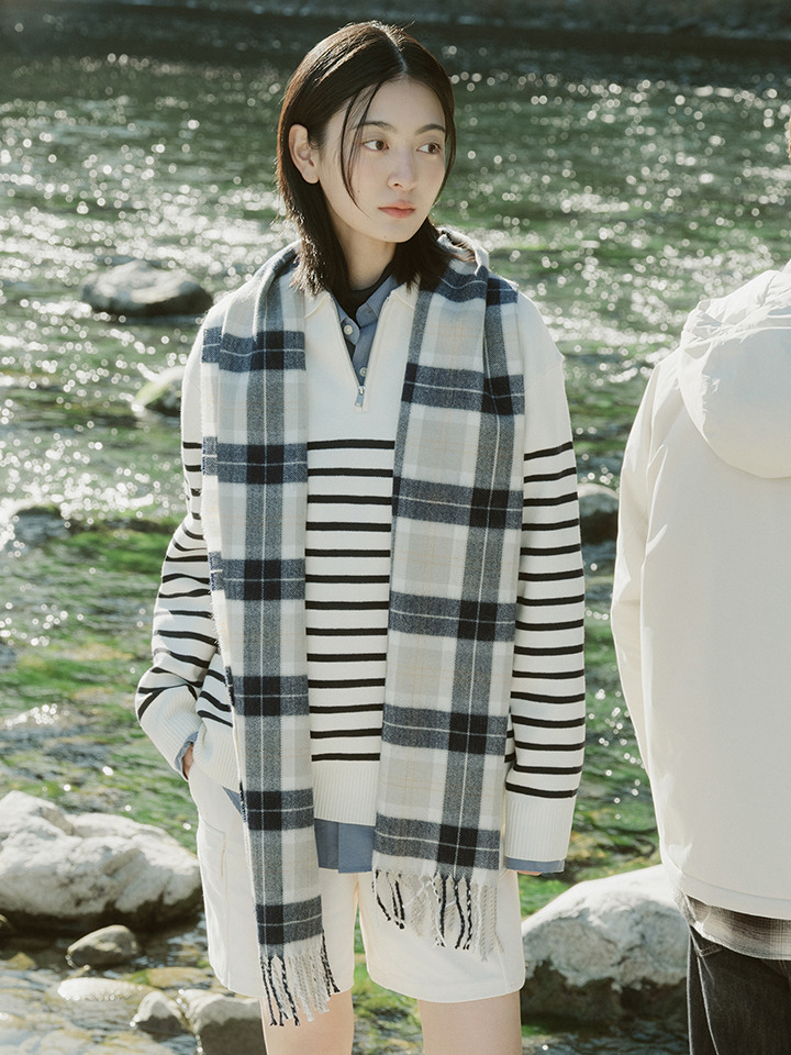 공용) 울 체크 머플러