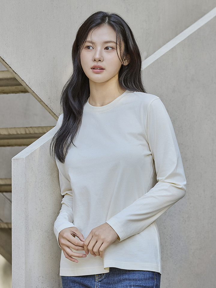 여성) 코튼 크루넥 T (긴팔)