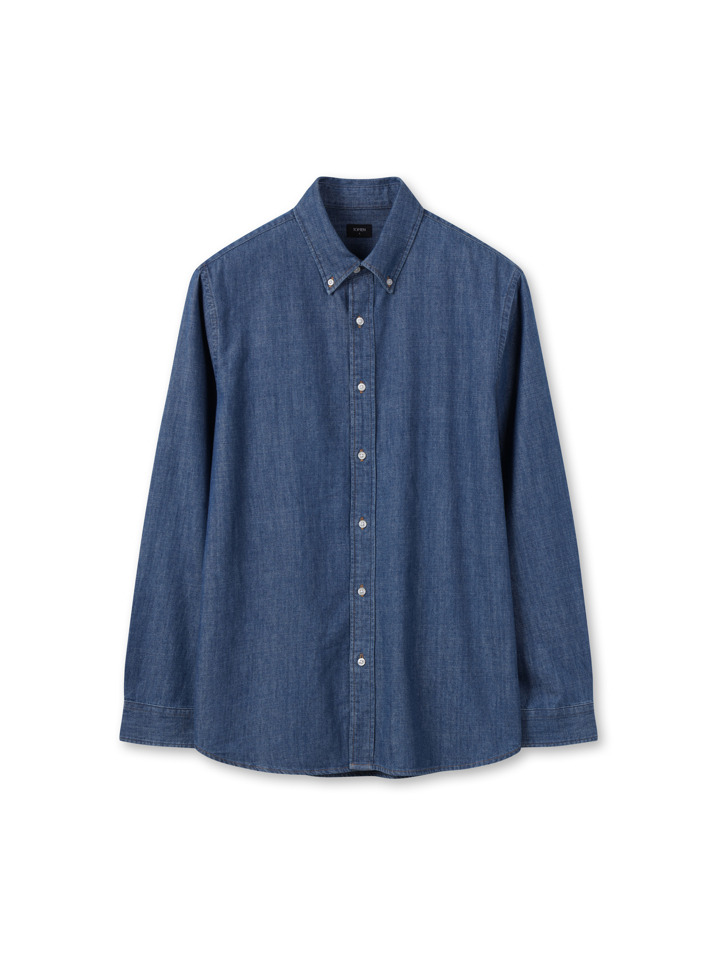 남성) 데님 버튼다운 셔츠