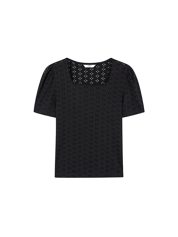 여성) 스퀘어넥 레이스 티