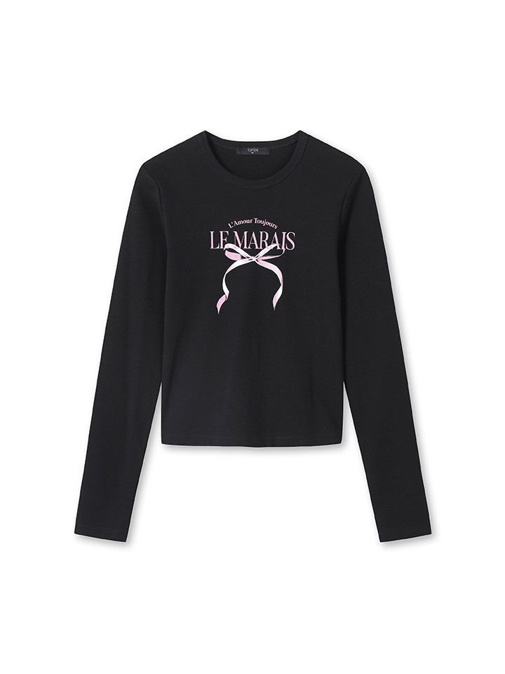 여성) 리본코어 긴팔티