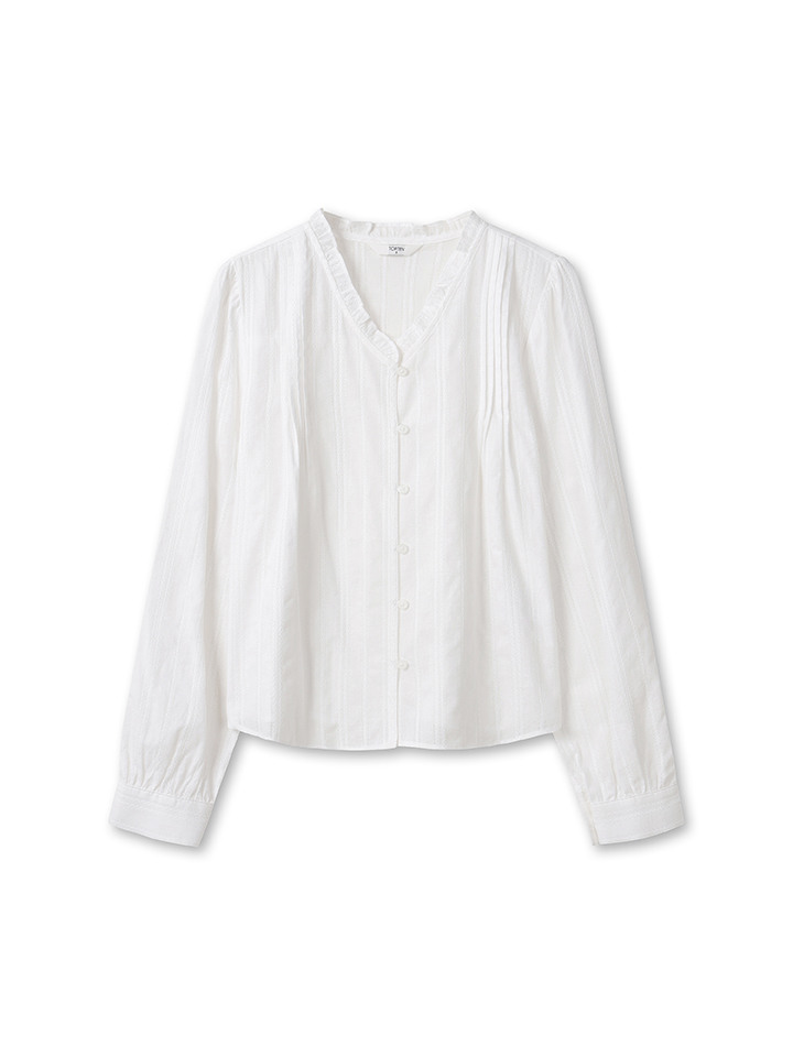 여성) 프릴넥 블라우스