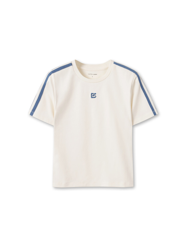 여성) 라인 모티브 반팔티