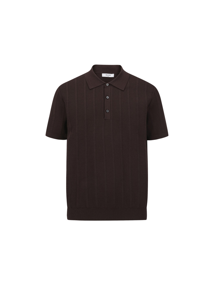 남성) 버티컬 패턴조직 반팔 카라티