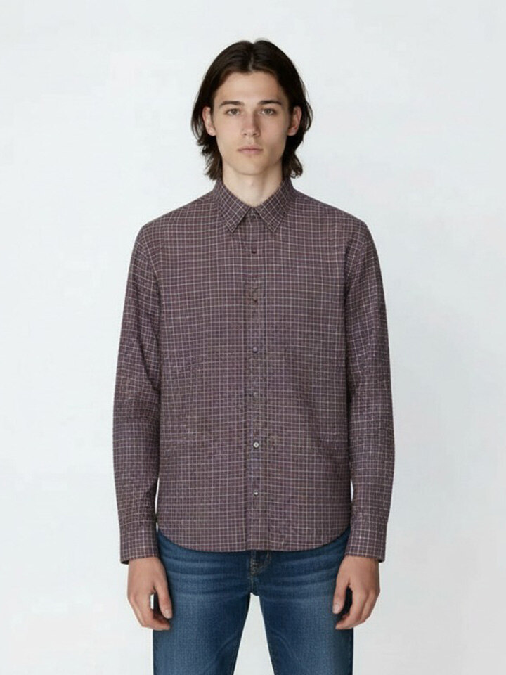 남성) 퓨어 코튼 옥스포드 체크 셔츠