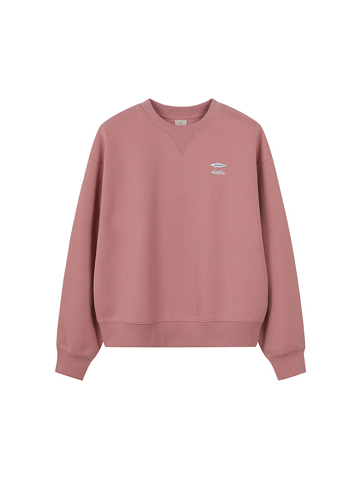 여성) 더블니트 그래픽 맨투맨