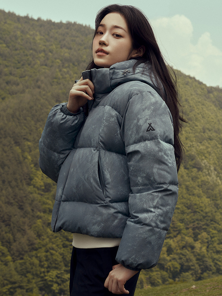 여성) 맥킨리 후드 숏 다운 점퍼