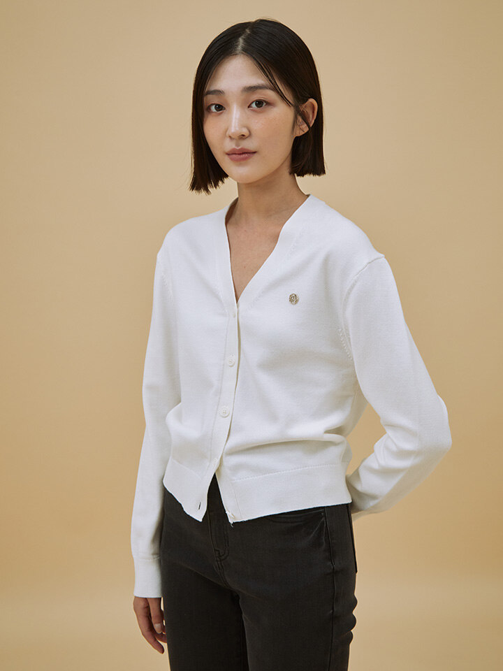 여성) 브이넥 스웨터 가디건