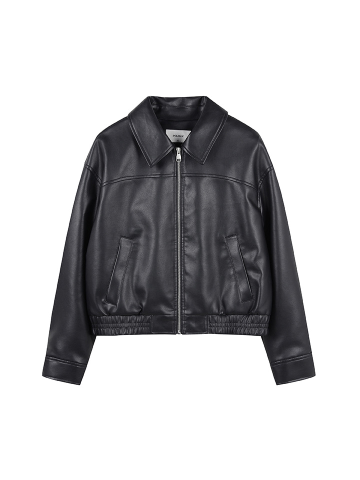 여성) 비건 레더 블루종 자켓