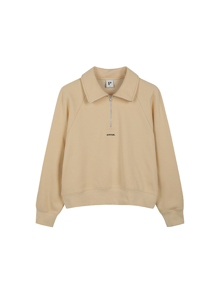 여성) 플리스 하프집업 크롭 맨투맨