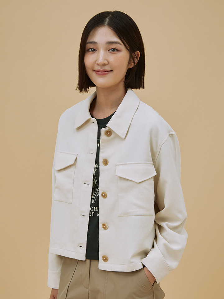 여성) 스웨이드라이크 크롭 셔켓