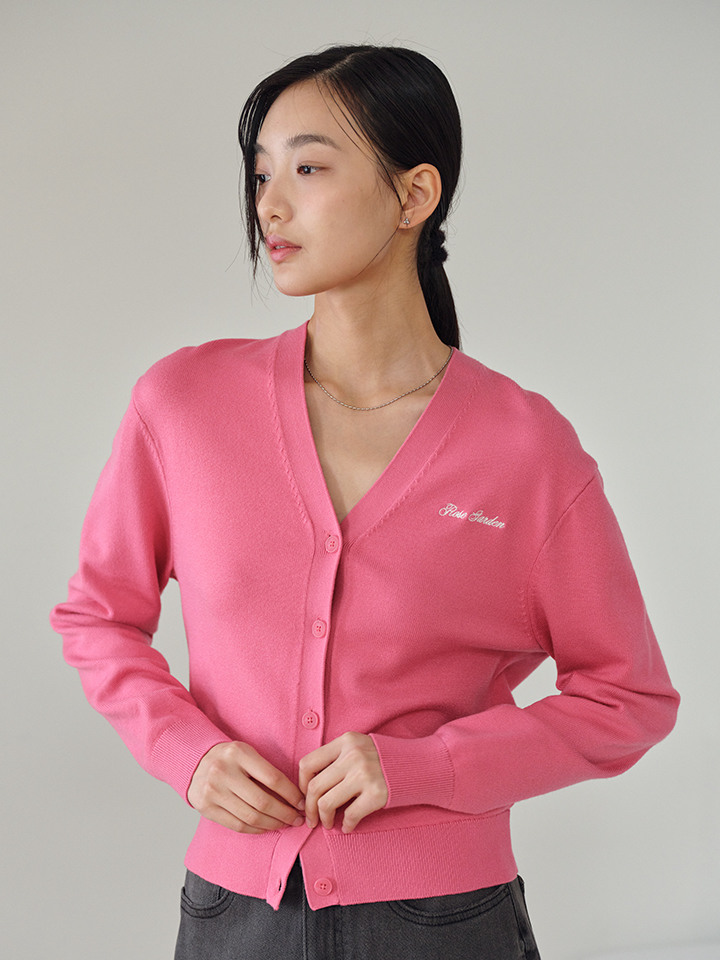 여성) V넥 플레인 가디건