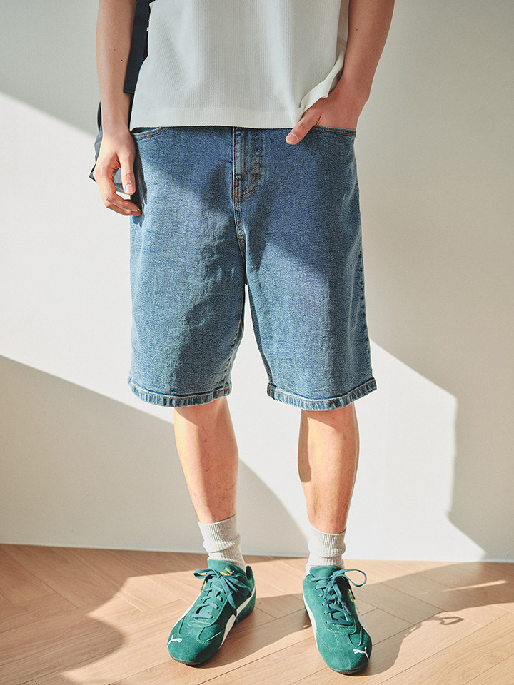 남성) 쿨링 컴포트 데님 버뮤다 쇼츠
