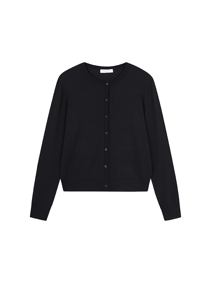 여성) 플레인 라운드넥 긴팔 가디건