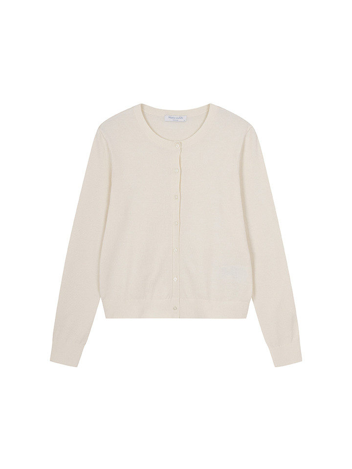 여성) 플레인 라운드넥 긴팔 가디건