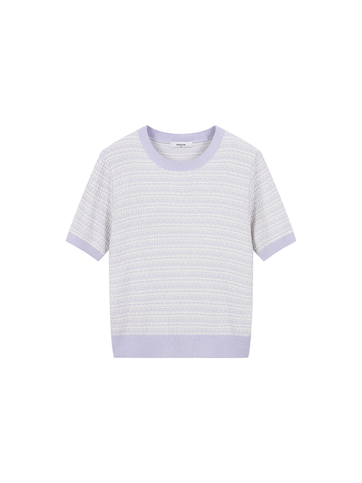 여성) 원더쿨 트위드 반팔 니트