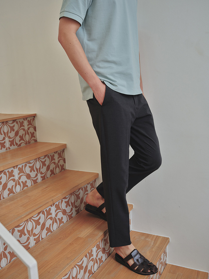 남성) 컴포트 테이퍼드 히든밴딩 슬랙스