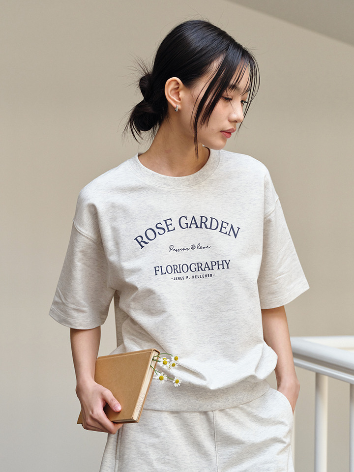 여성) 쿨테리 그래픽 크롭 반팔 맨투맨