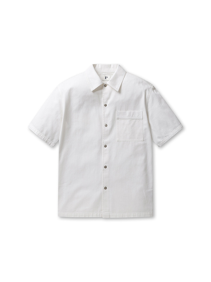 남성) 데님 반팔 셔켓