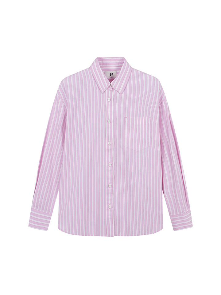 여성) 컬러 긴팔 포플린 셔츠