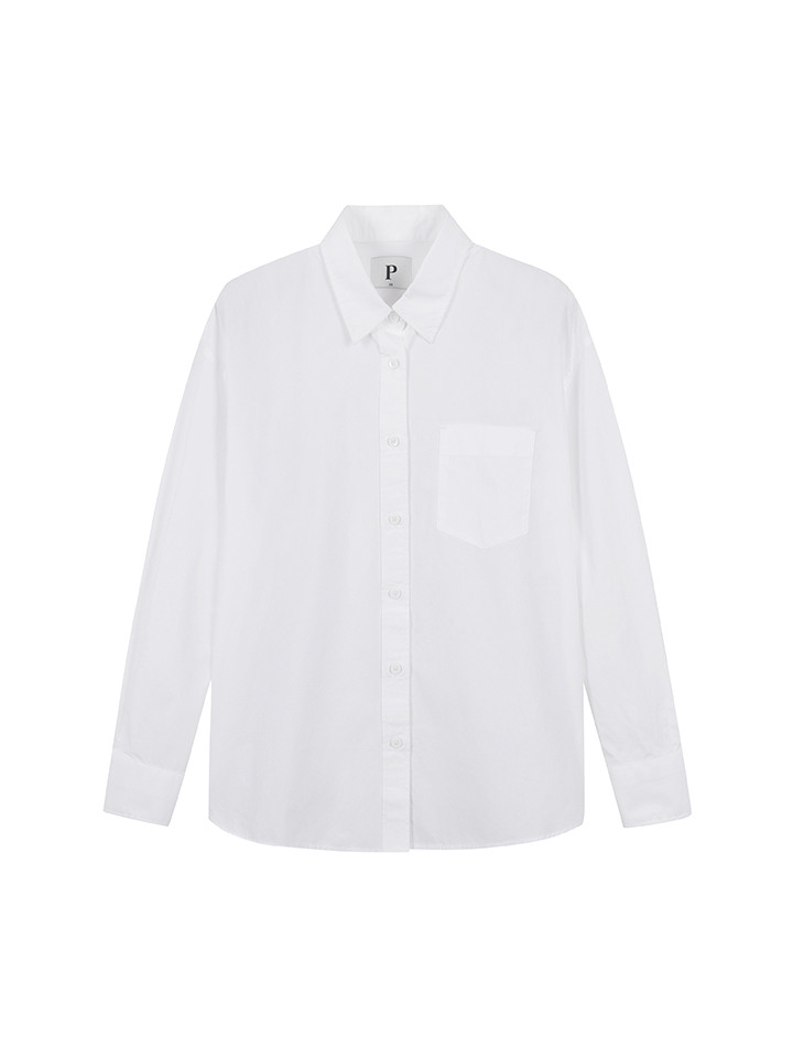 여성) 컬러 긴팔 포플린 셔츠