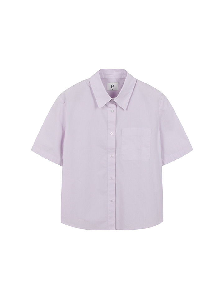 여성) 포플린 반팔 오버핏 셔츠