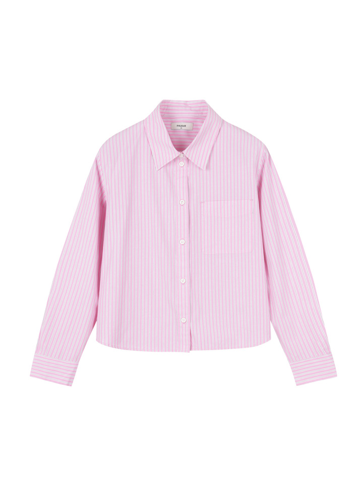 여성) 포플린 크롭 셔츠