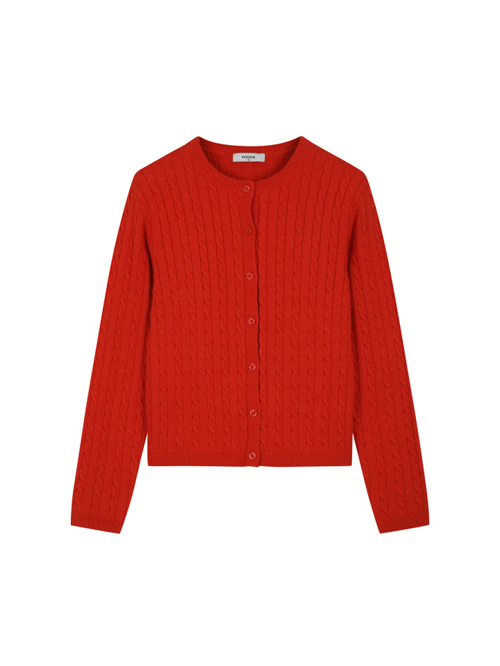 여성) 케이블조직 라운드 가디건