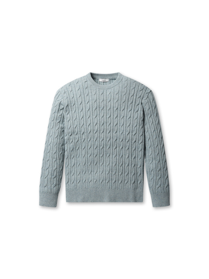 남성) 메리노 케이블조직 니트