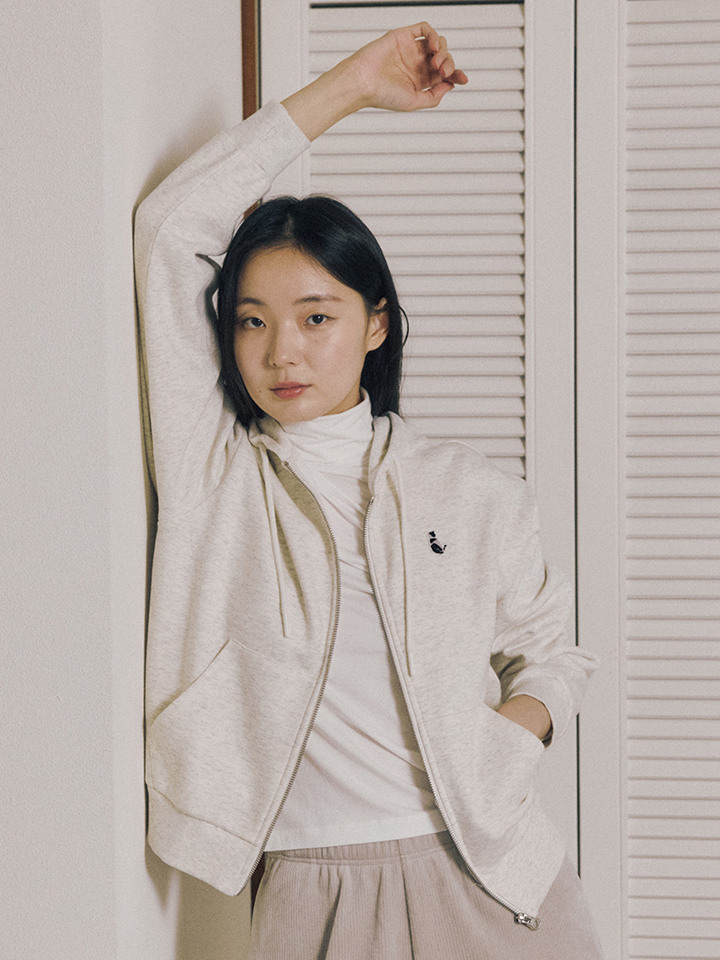 여성) 코숏 플리스 크롭 후드집업