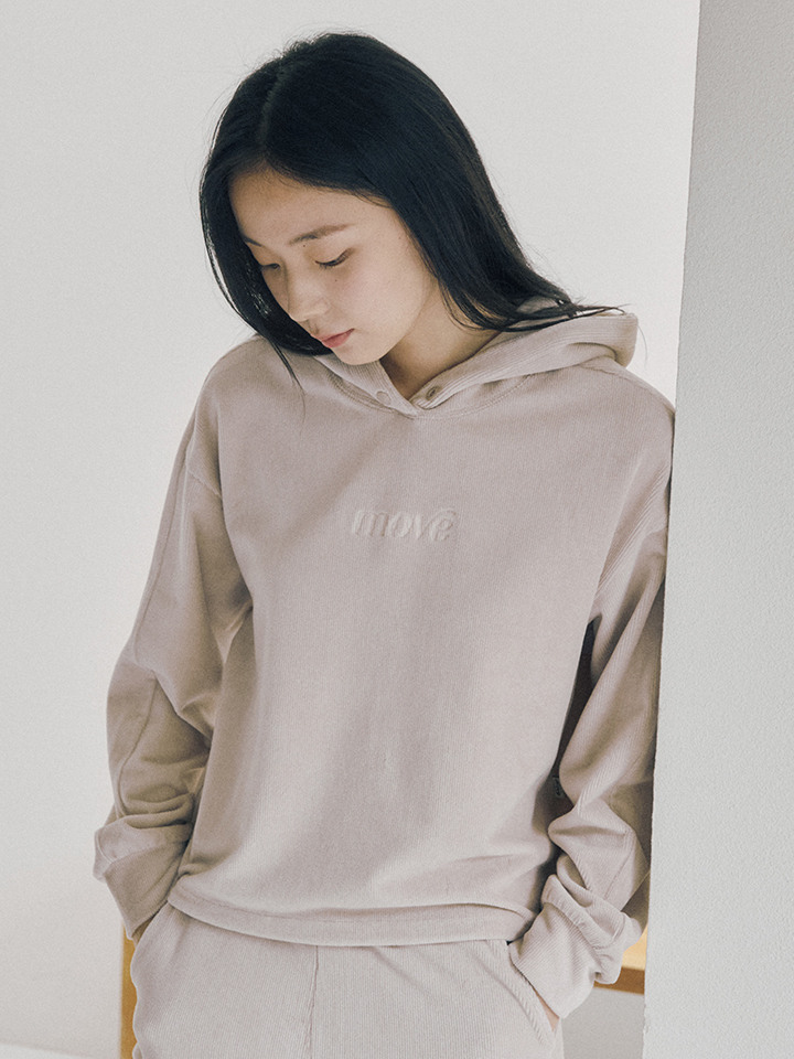 여성) 무브 코듀로이 크롭 후디
