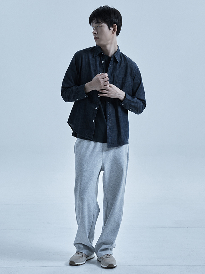 남성) 더블니트 와이드 팬츠