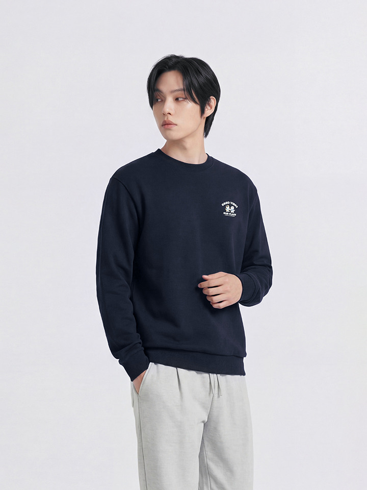 남성) 더블니트 어프어프x코숏 세미오버핏 맨투맨