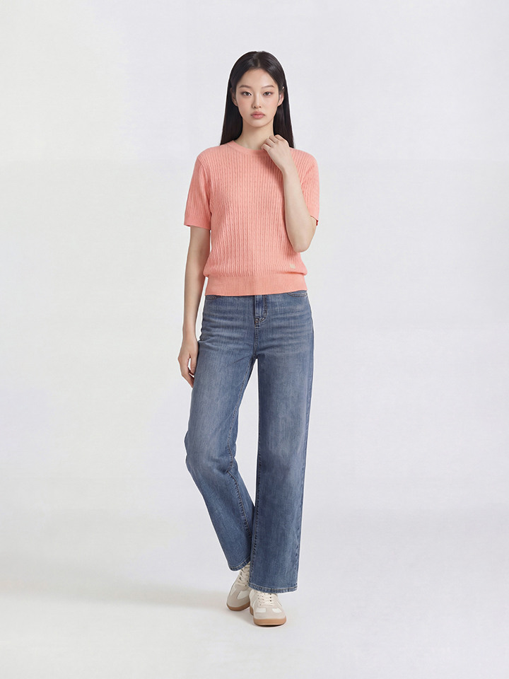 여성) 쿨링 컴포트 세미와이드 데님 팬츠